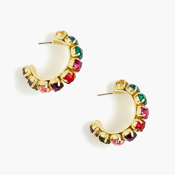 J. Crew Jewelry - 🆕 NWT 💝J. Crew Thick crystal hoop earrings